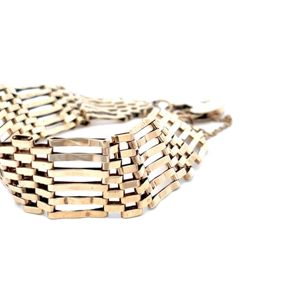 9ct Gold Wide Gate Bracelet N.V. £2400