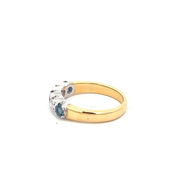 18ct WG Sapphire & Diamond 5 Stone Ring N.V. £1300