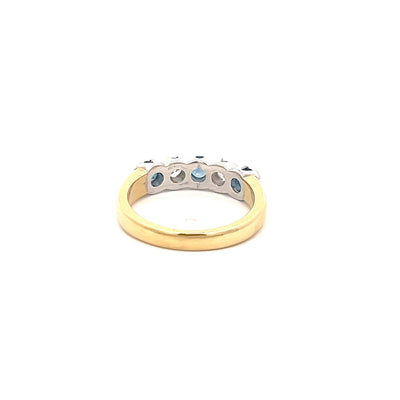 18ct WG Sapphire & Diamond 5 Stone Ring N.V. £1300