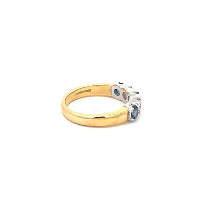 18ct WG Sapphire & Diamond 5 Stone Ring N.V. £1300