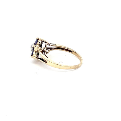 9ct YG Tanzanite Flower Ring NV £320