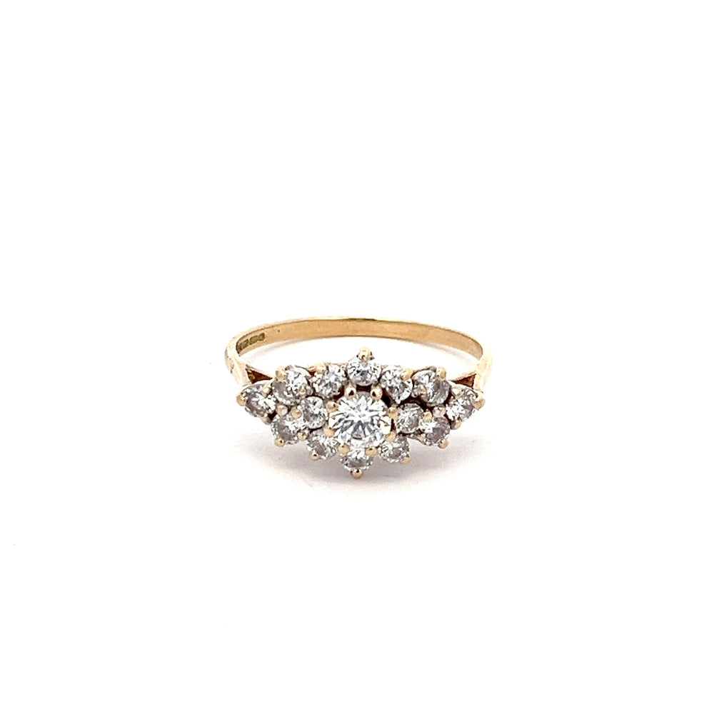 9ct Gold CZ Cluster Ring N.V. £300