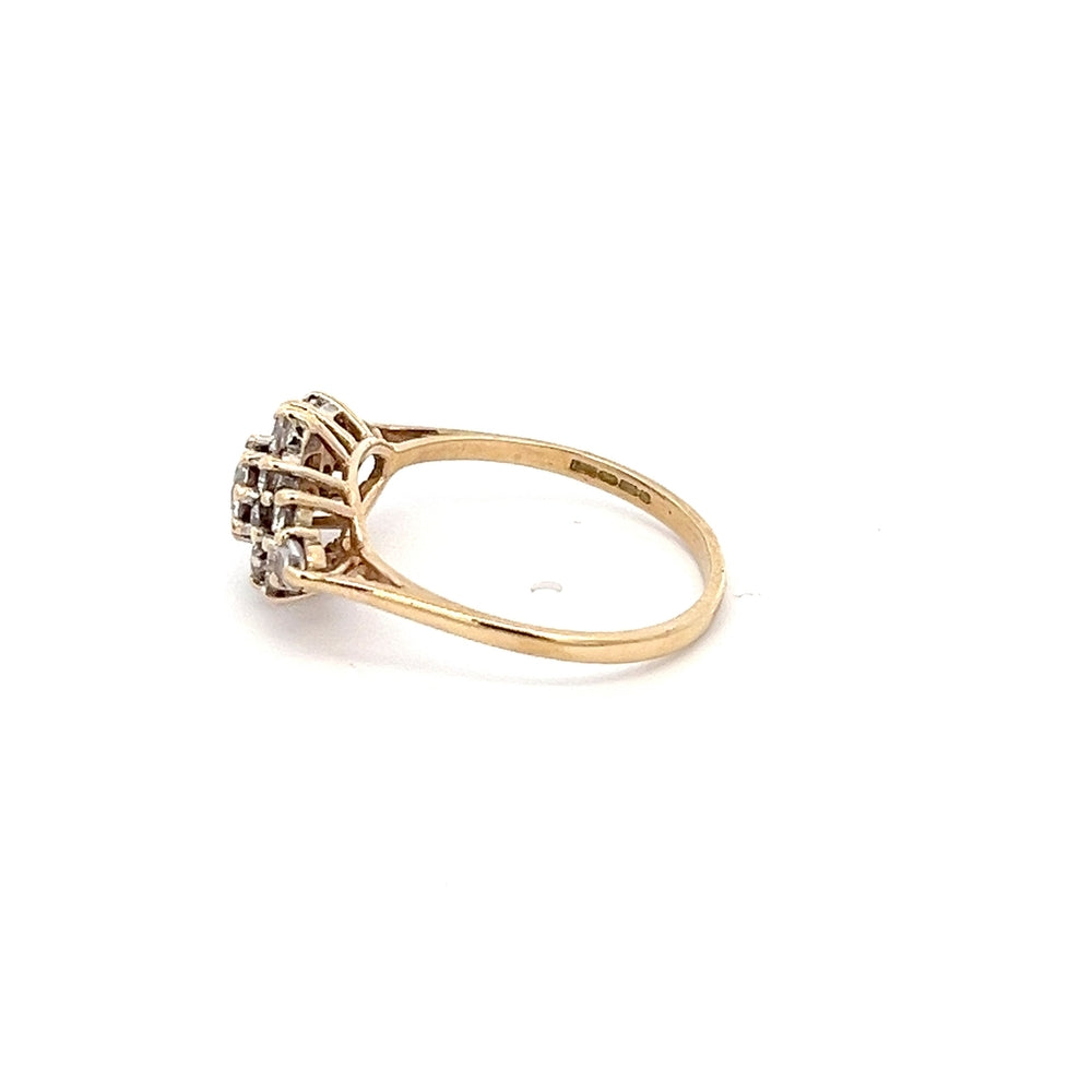9ct Gold CZ Cluster Ring N.V. £300