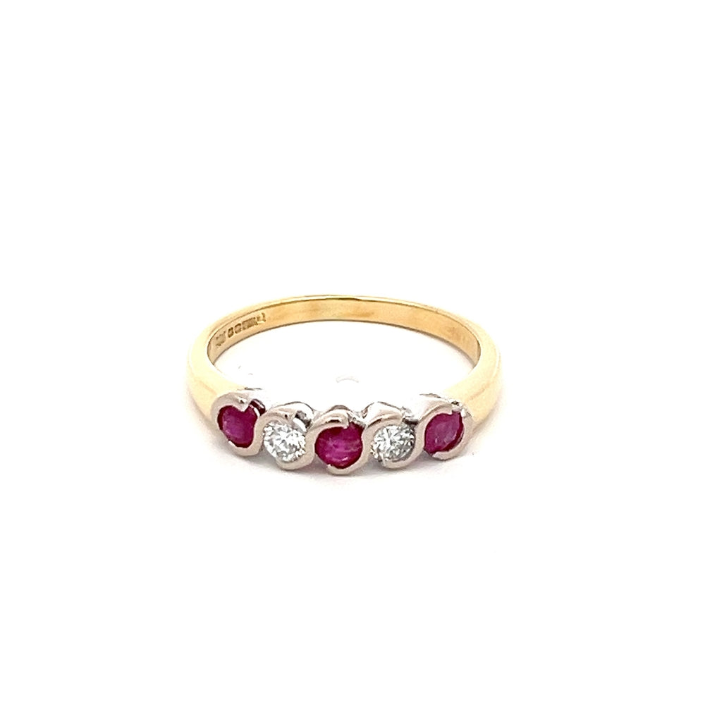 Ruby & Diamond 5 Stone Ring NV £1400