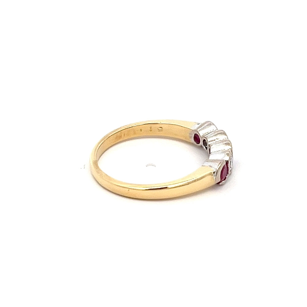Ruby & Diamond 5 Stone Ring NV £1400