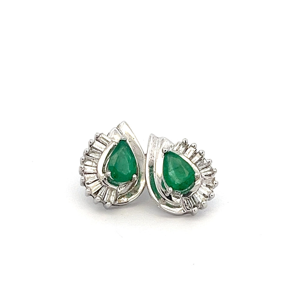 Emerald & Diamond Earrings NV £1600