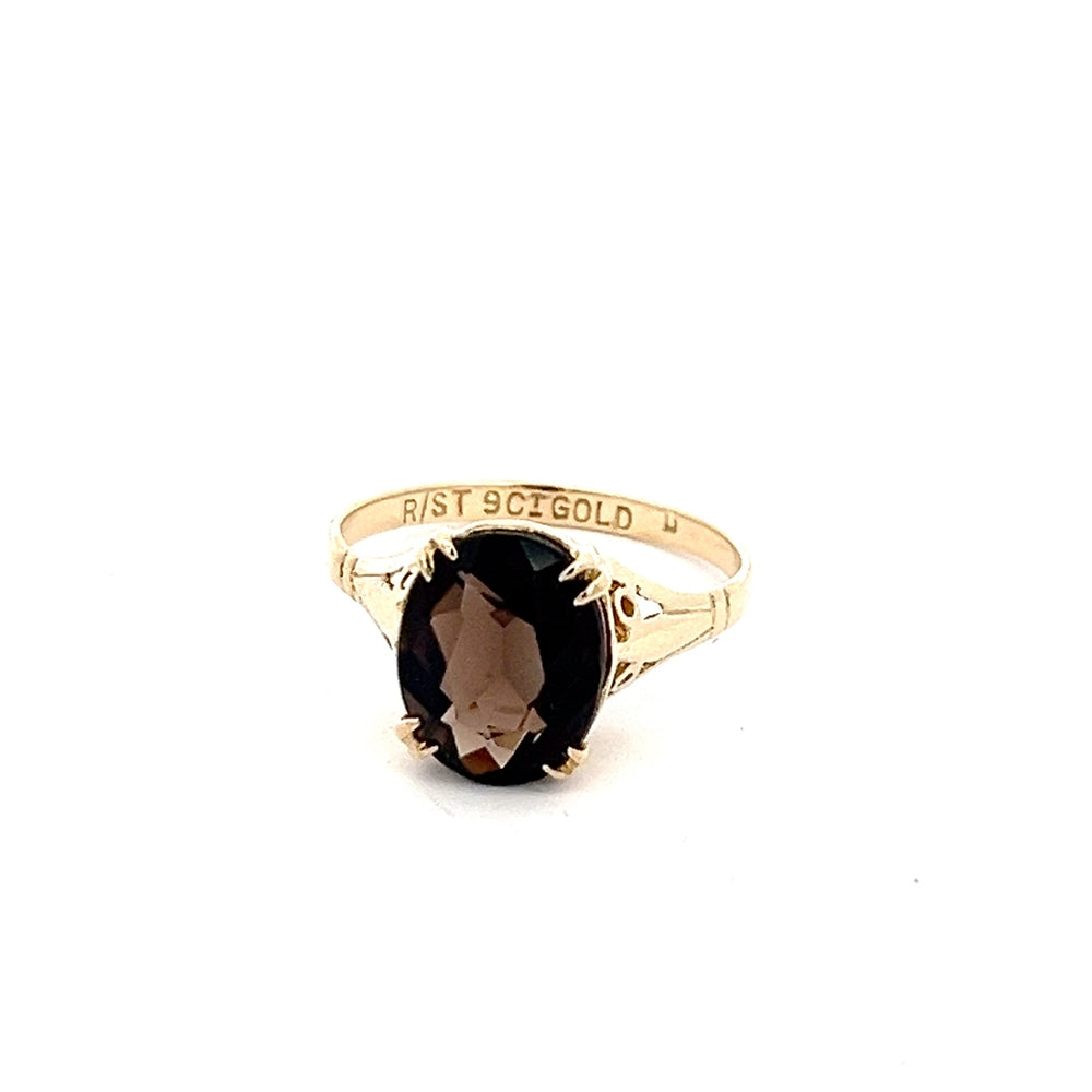 9ct Yellow Gold Smokey Quartz Ring NV £180