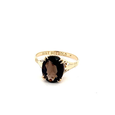 9ct Yellow Gold Smokey Quartz Ring NV £180