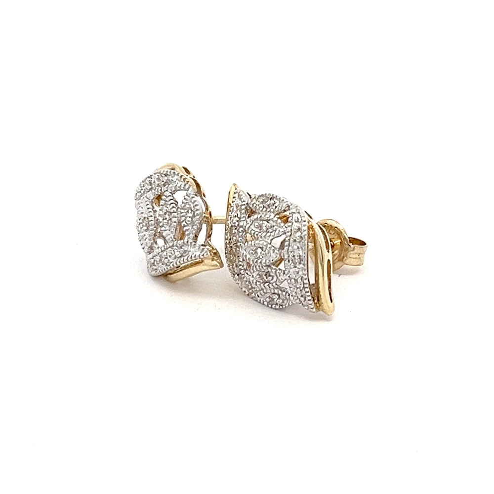 9ct Yellow Gold Diamond Cluster Earrings N.V. £280