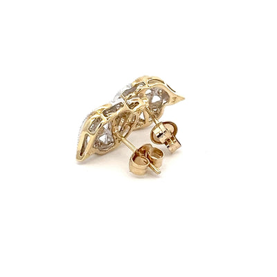 9ct Yellow Gold Diamond Cluster Earrings N.V. £280