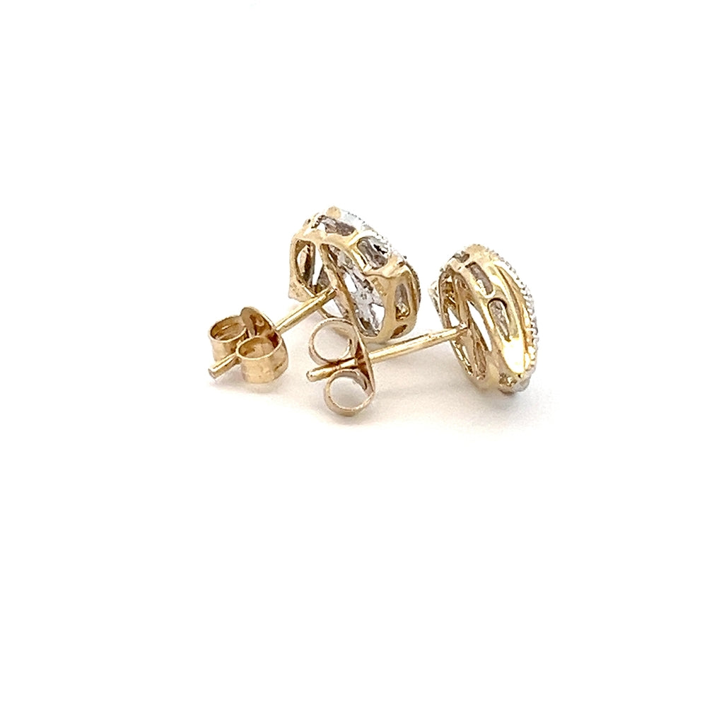 9ct Yellow Gold Diamond Cluster Earrings N.V. £280