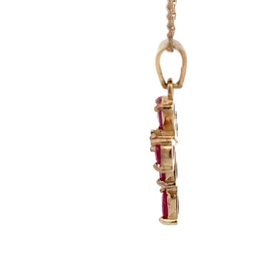 9ct Yellow Gold Ruby Cross & Chain N.V. £1000
