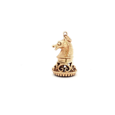 9ct Yellow Gold Knight Chess Piece N.V. £580