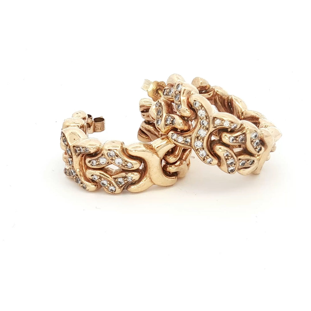 9ct Yellow Gold Stone Set Hoops N.V. £2000