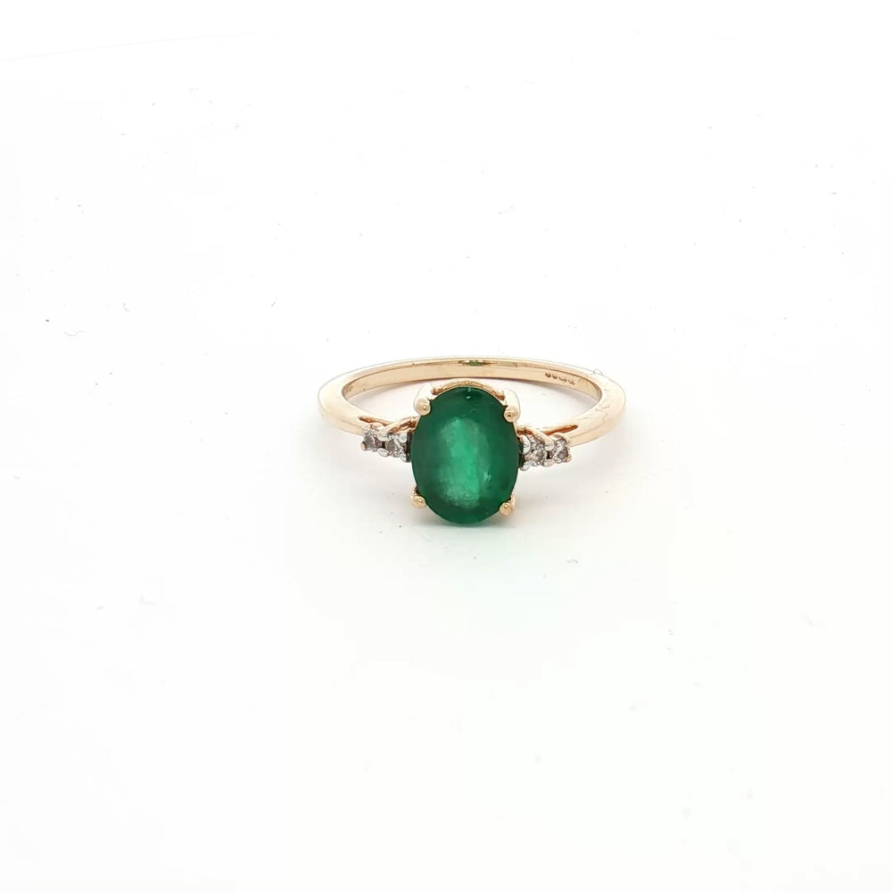 14ct Gold Emerald & Diamond Ring N.V. £1300