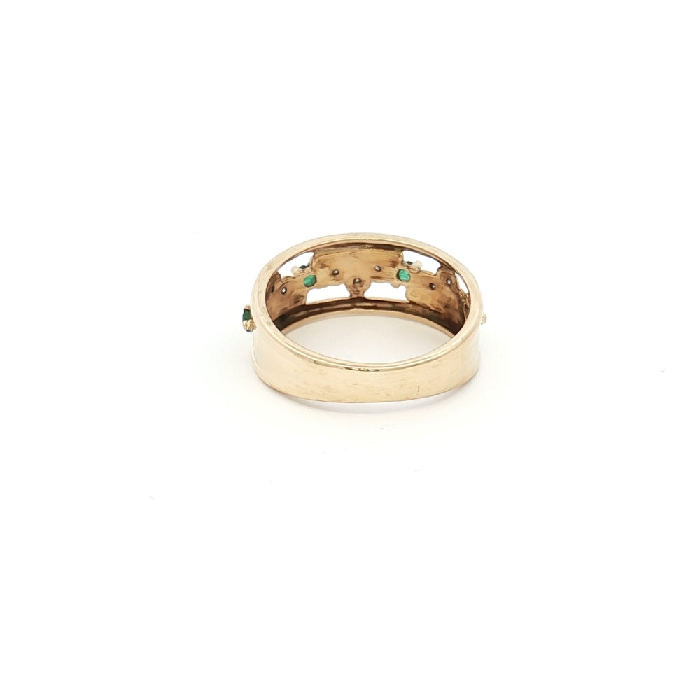 9ct Gold Emerald & Diamond Ring N.V. £450