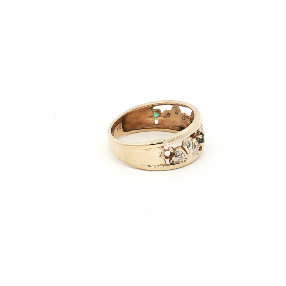 9ct Gold Emerald & Diamond Ring N.V. £450
