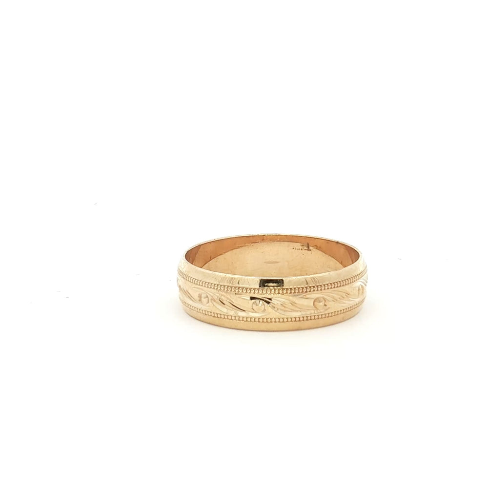 9ct Yellow Gold Patterned Band N.V. £365
