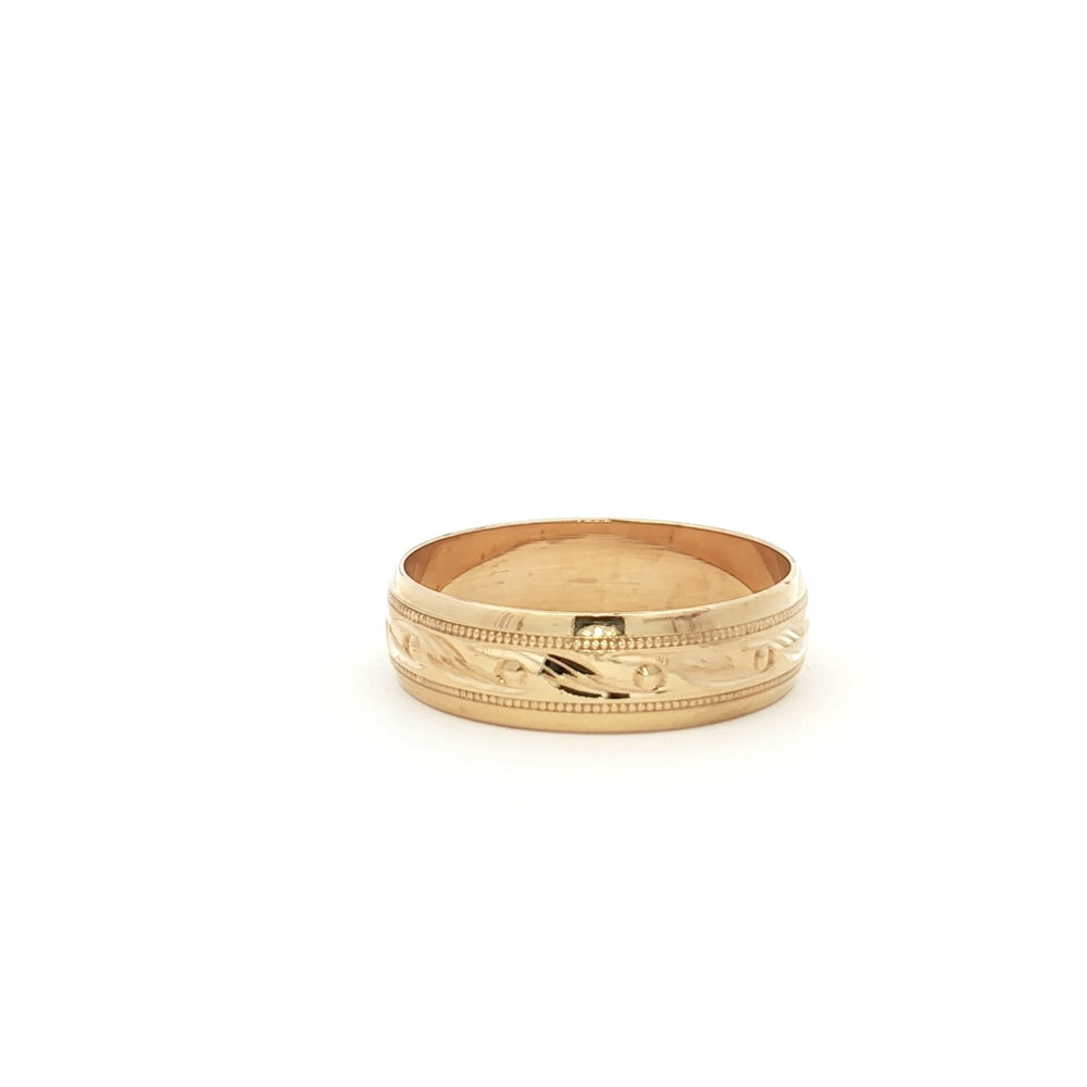 9ct Yellow Gold Patterned Band N.V. £365