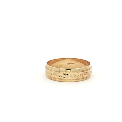 9ct Yellow Gold Patterned Band N.V. £365