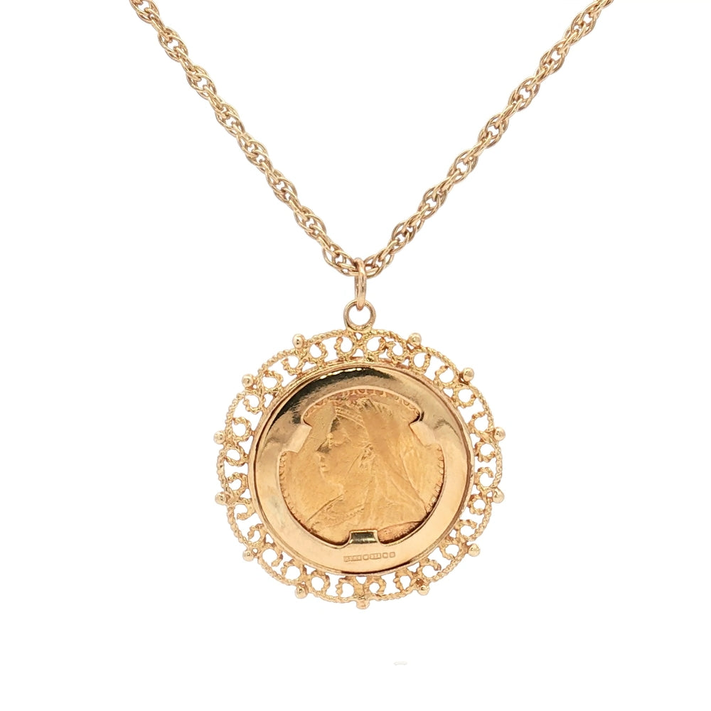 9ct Gold Full Sovereign Pendant & Chain N.V. £3000