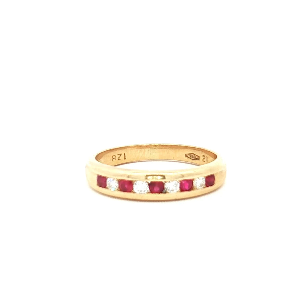 18ct Gold Ruby & Diamond Band N.V. £1100