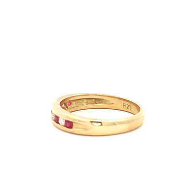 18ct Gold Ruby & Diamond Band N.V. £1100