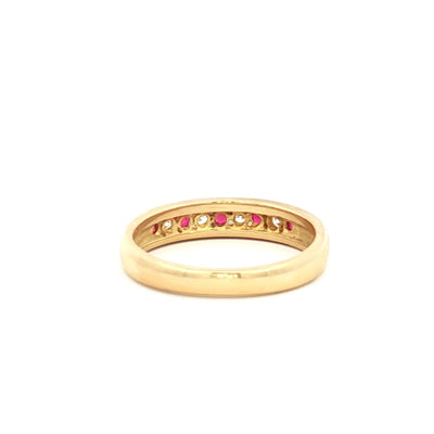 18ct Gold Ruby & Diamond Band N.V. £1100