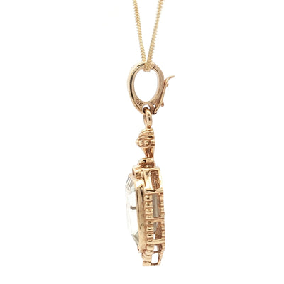 9ct Yellow Gold Quartz Pendant N.V. £1000