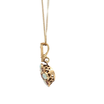 9ct Gold Opal and Ruby Pendant N.V. £450