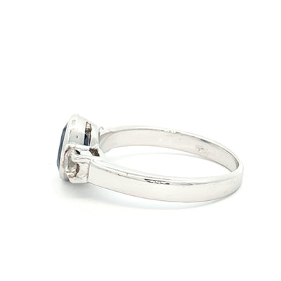 18ct White Gold Sapphire & Diamond 3 Stone Ring N.V. £2800