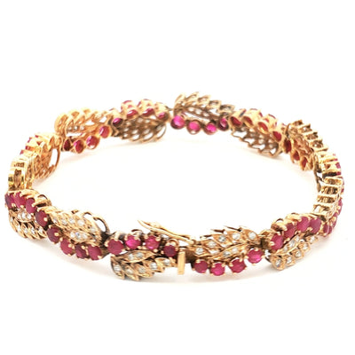 18ct Gold Ruby & Diamond Bracelet N.V. £9500