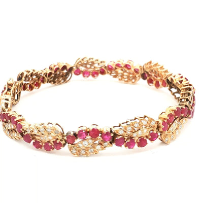 18ct Gold Ruby & Diamond Bracelet N.V. £9500