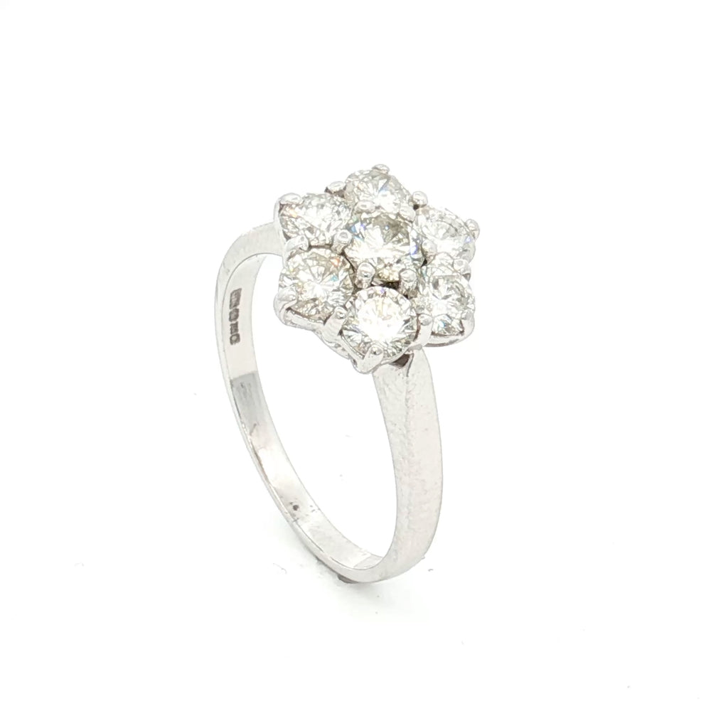 18ct Flower Cluster Diamond Ring N.V. £3800