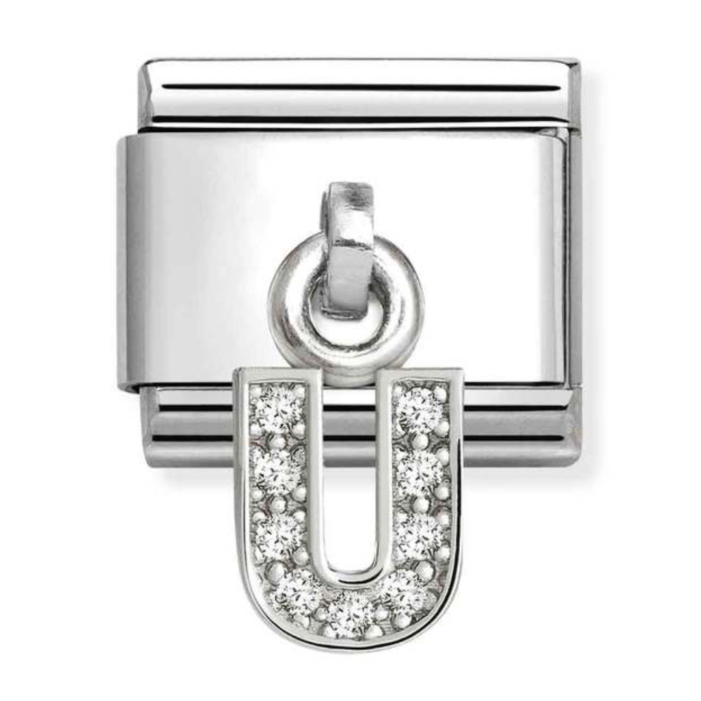Nomination Silvershine Letter U CZ Drop Charm