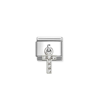 Nomination Silvershine Letter T CZ Drop Charm