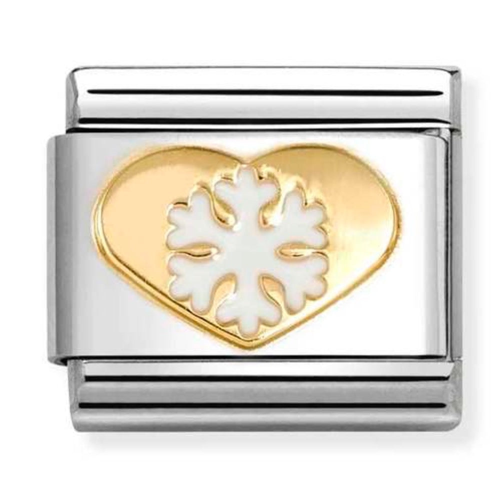 Classic Gold Heart With Snowflake