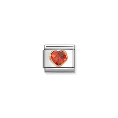 Rose Gold Red Heart Charm