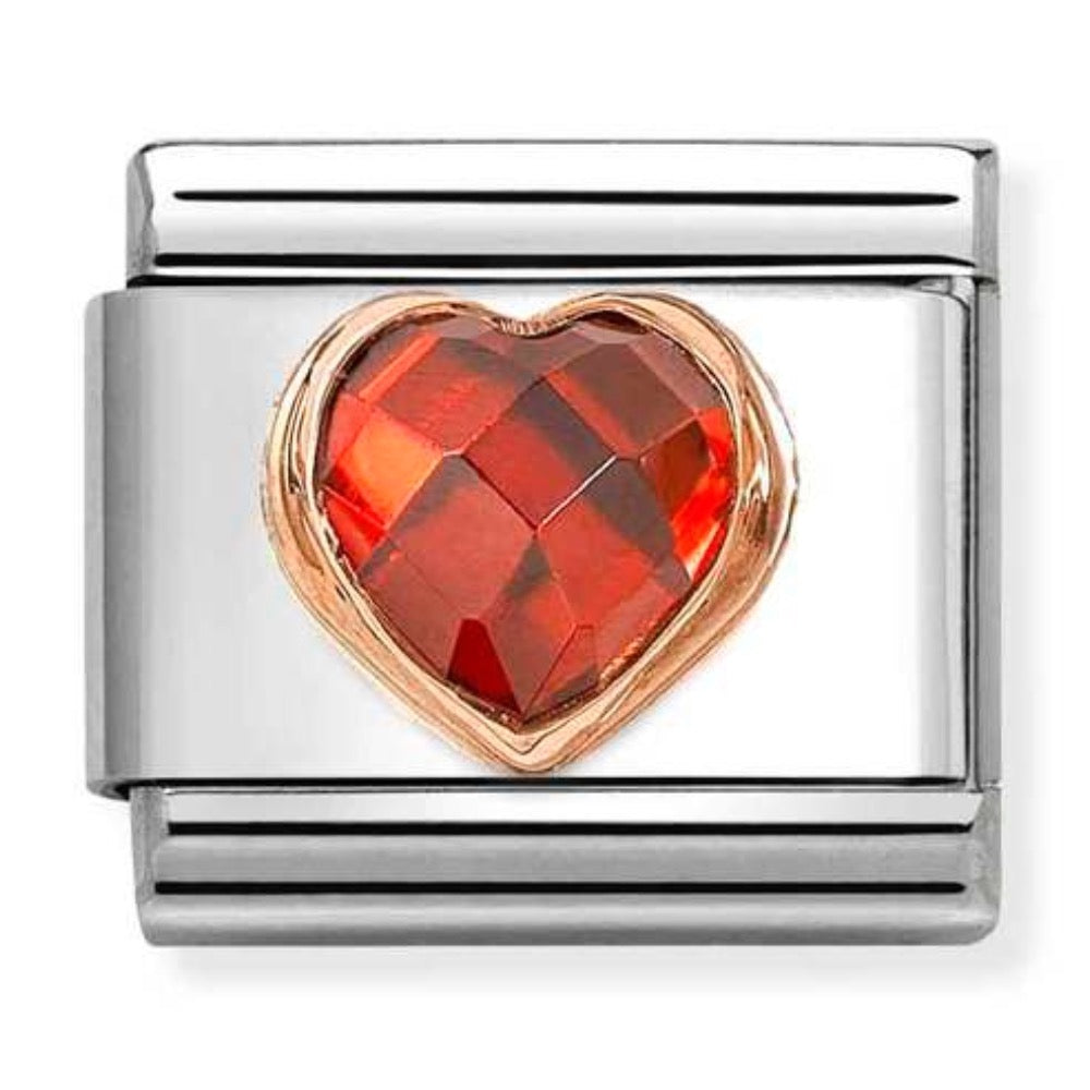Rose Gold Red Heart Charm