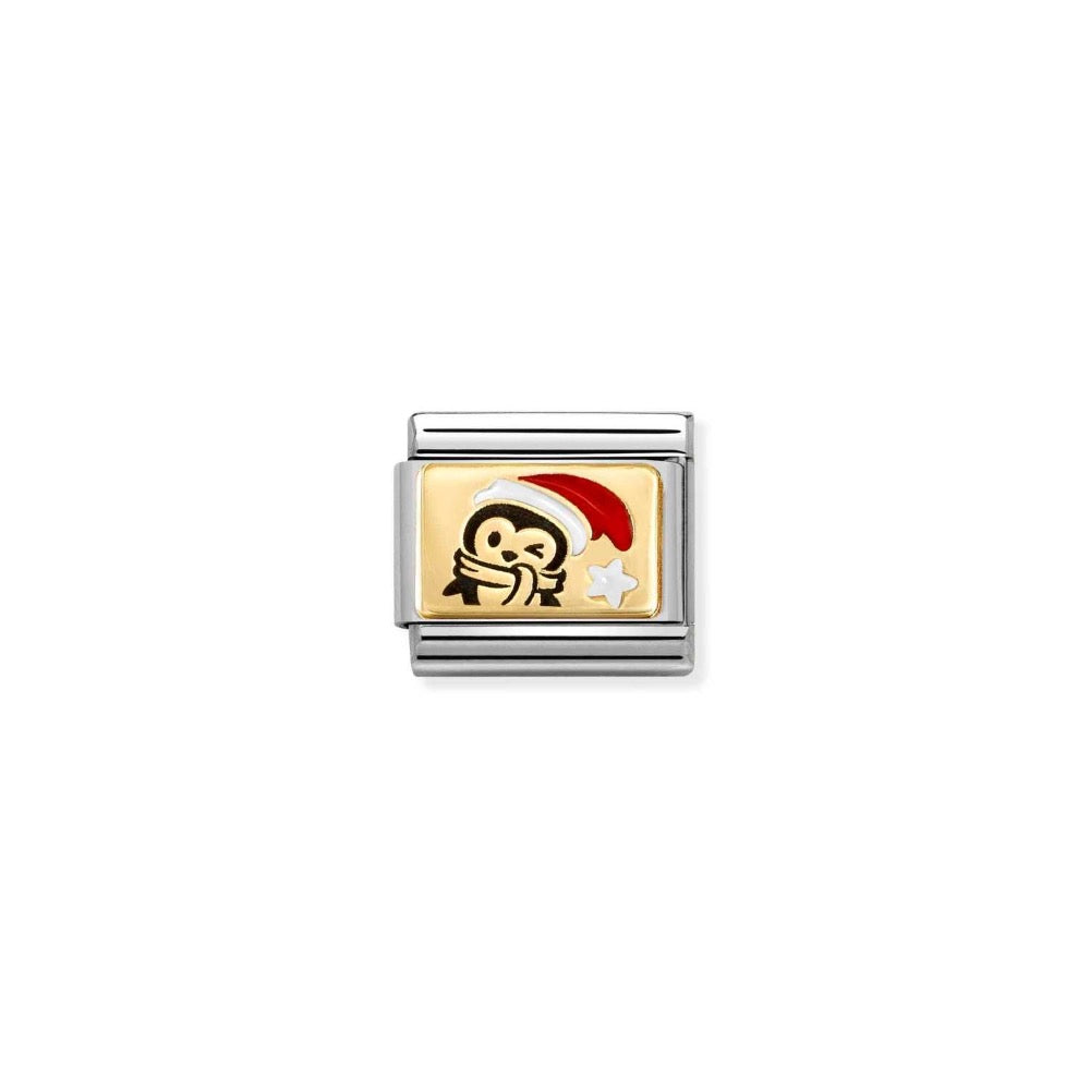 Classic Gold Penguin With Hat Charm