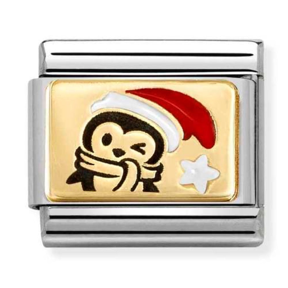 Classic Gold Penguin With Hat Charm