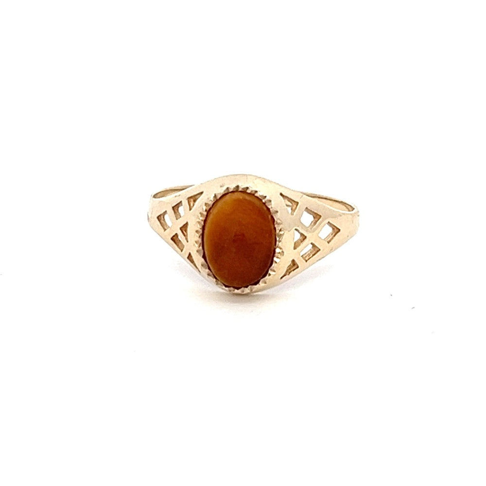 9ct Yellow Gold Tigers Eye Ring N.V. £200