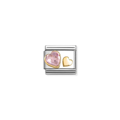 Classic Gold Pink CZ Charm