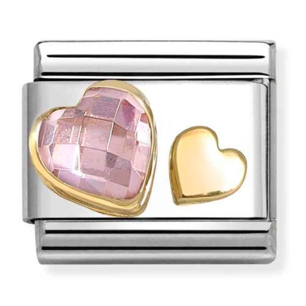 Classic Gold Pink CZ Charm