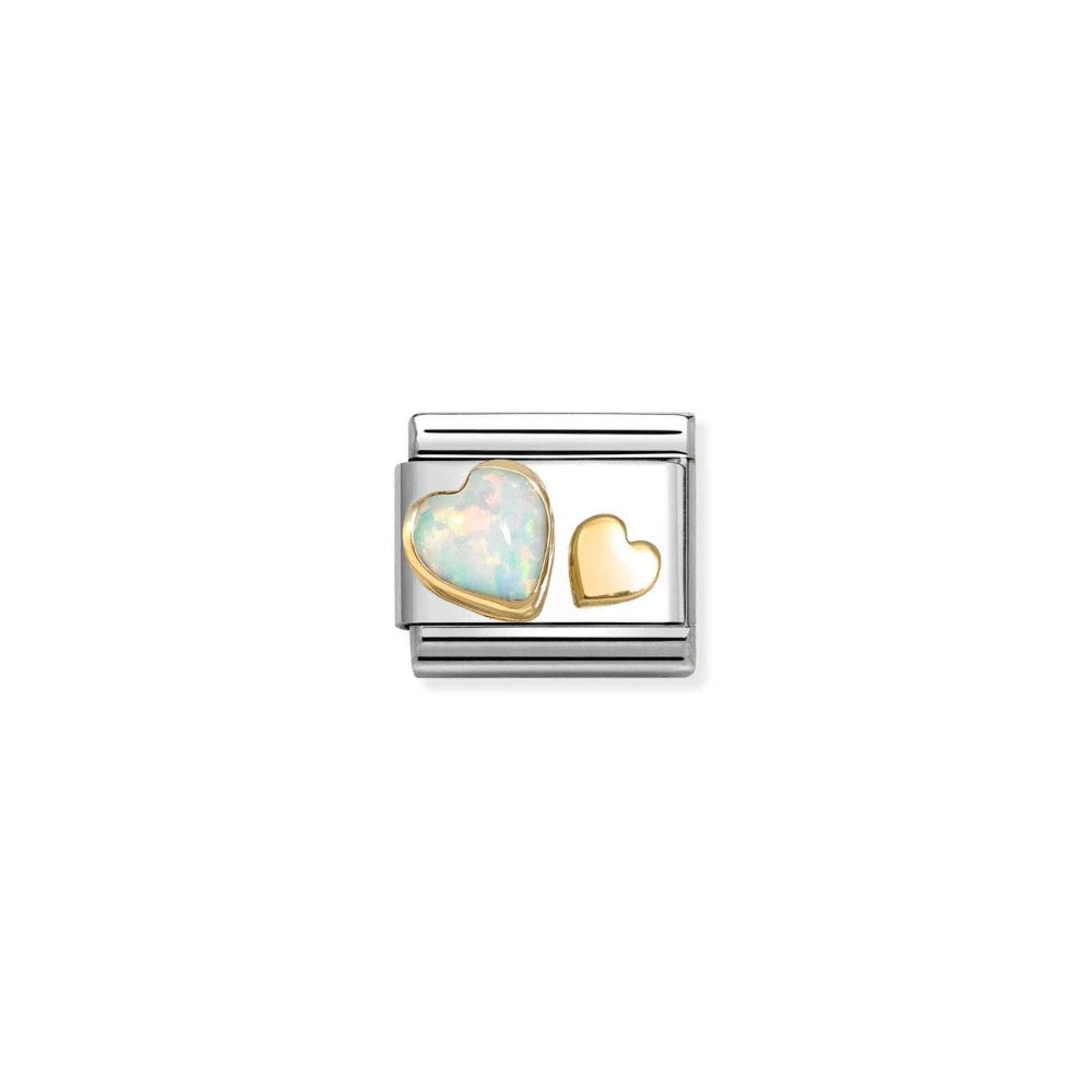 Classic Gold White Opal Charm