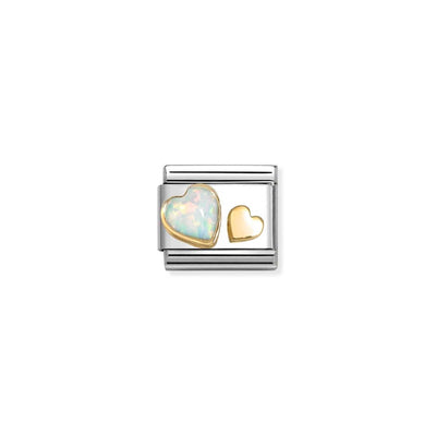 Classic Gold White Opal Charm