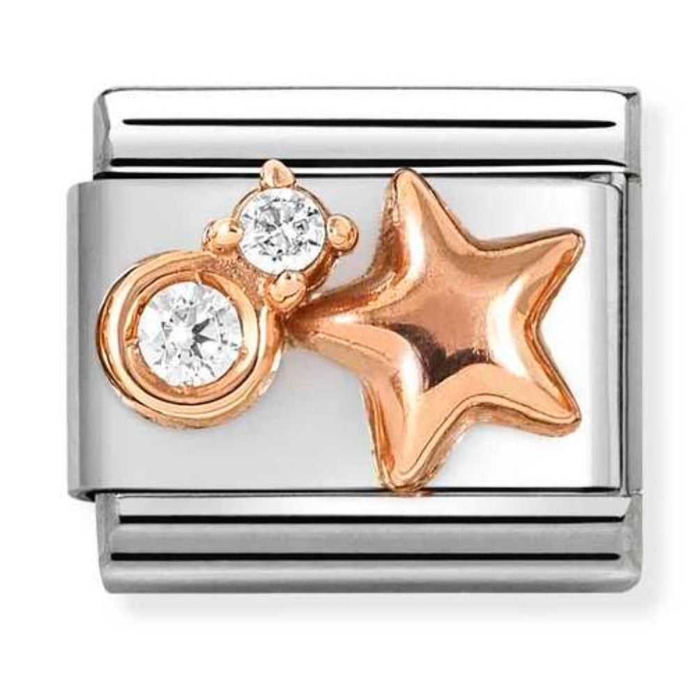 Rose Gold CZ Star Charm