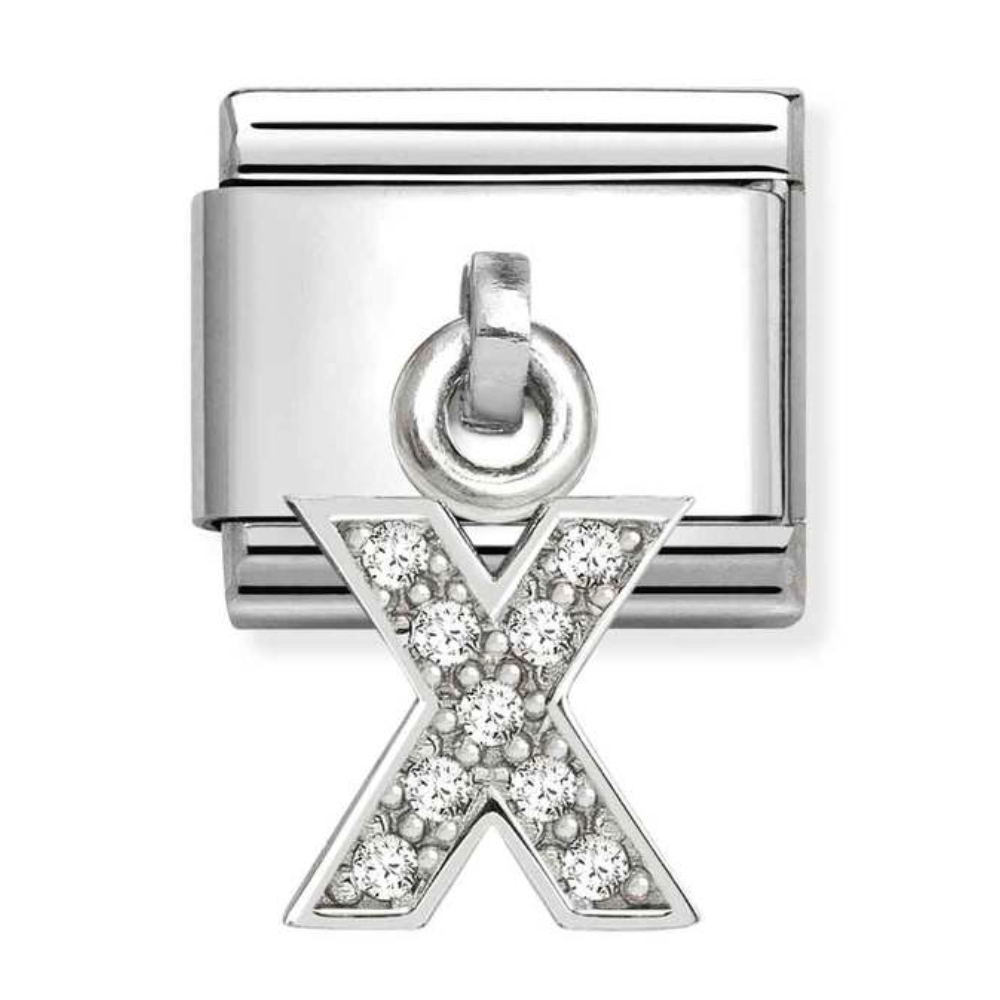 Nomination Silvershine Letter X CZ Drop Charm