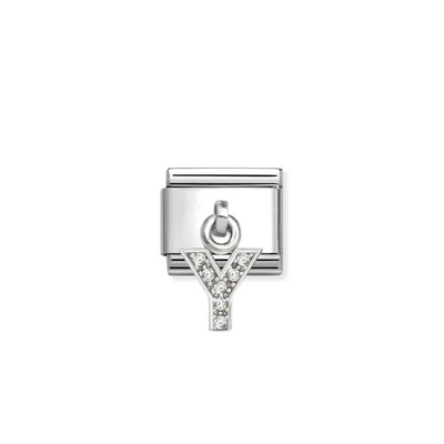 Nomination Silvershine Letter Y CZ Drop Charm