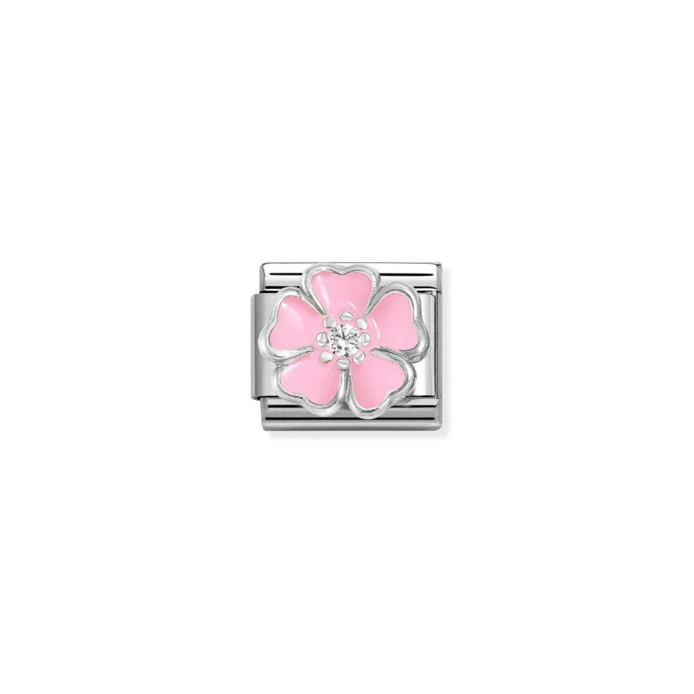 Silvershine Pink Flower Charm